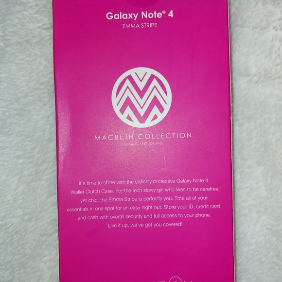 Macbeth Collection Galaxy Note 4 Wallet Clutch Case, Emma Stripe - Picture 2 of 2